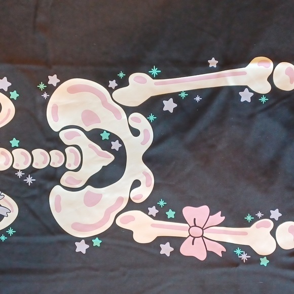 DOLLSKILL 2x TRICKZ N TREATZ BLACK SHORT-SLEEVED BONES MINI DRESS COLLAR - Picture 6 of 15